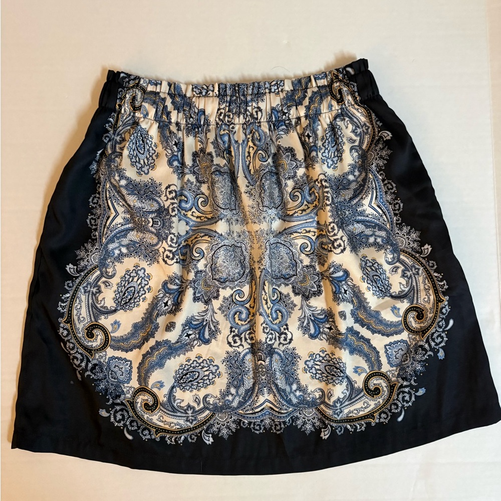 H&M Navy and Blue Paisley Bandana Print Skirt